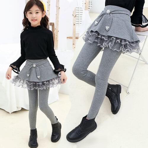 2020 Kids Girls Legging Skirt-Pants Kid Girl Spring Autumn Leggings Childrens Girls Skirt-pants Catton Pants for 3-9 Year Child