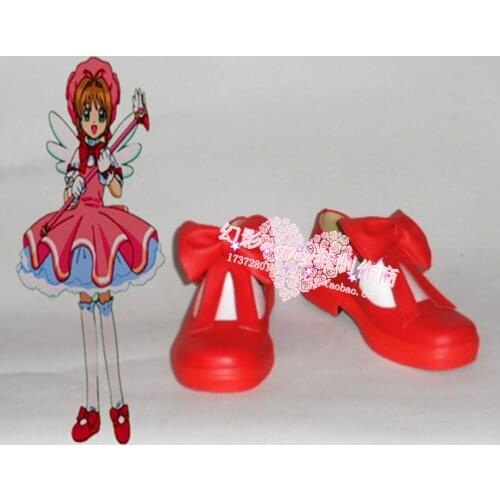 Cardcaptor Sakura Sakura Kinomoto Red Halloween Cosplay Shoes H016