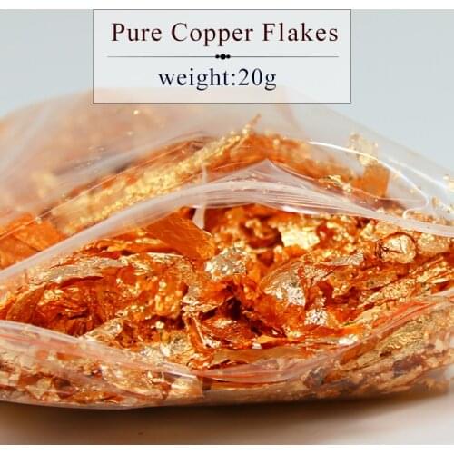 20g Copper Leaf Fragment Imitation Gold Leaf Foil,Copper Flake for Gilding Arts Crafts Mural Photo F