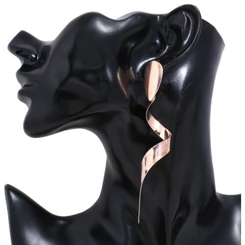 LZHLQ 2 Pairs of Drop Earrings Women Long Metal Earrings Female Fashion Jewelry