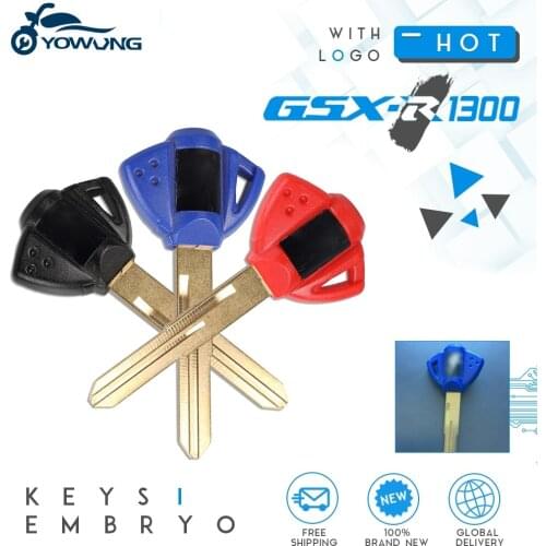 1 PCS Motorcycle Uncut Blade Blank keys embryo Accessories FOR SUZIKI GSXR1300 whit logo Dedicated key blank 4
