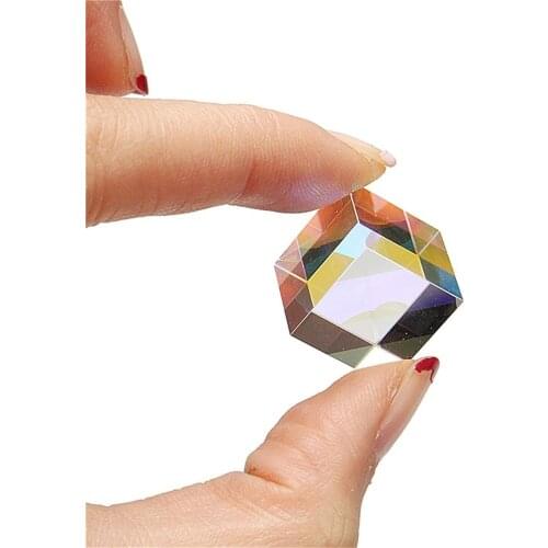 Optical Glass Square Prism 5mm Cubic Science Cube Optical Prisma Photography with Hexahedral Prism Home Decoration Prism Glass