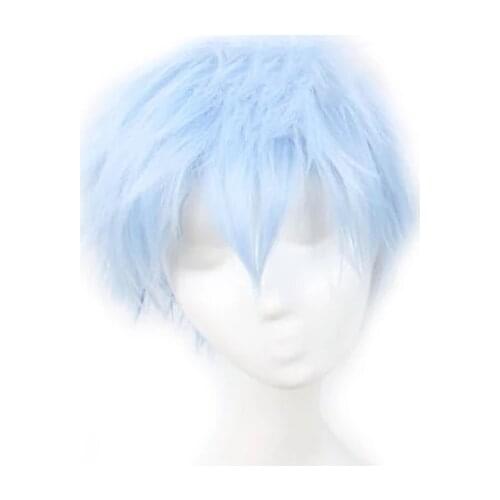 Kuroko no Basket Tetsuya Kuroko Cosplay Wig 30cm Short Light Blue Men Heat-resistant Fiber Hair Perucas Anime Costume Wigs