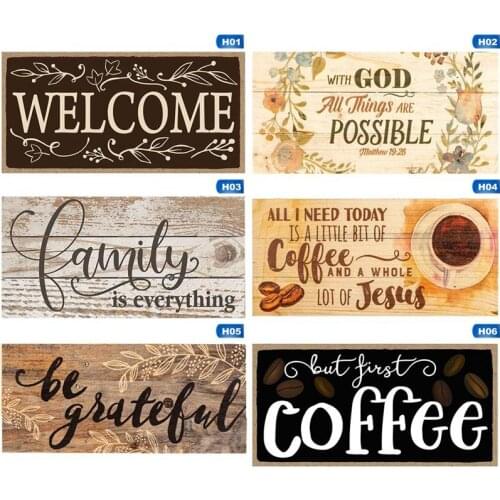 Retro Welcome Signs Wooden Hanging Signs Decorative Plaque Wooden Wall Plaque Wood for Home Decor Doorway Decoration