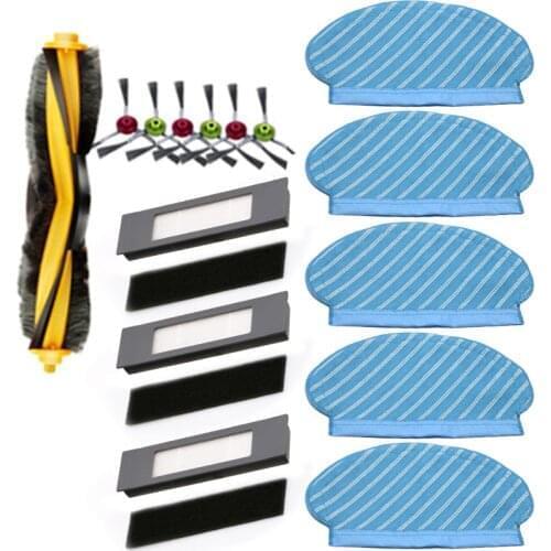 Filter Brush & Mop Cloth Tools For Ecovacs Deebot Ozmo 920 950 Vacuum Cleaner Pack Roller Brush Side Brushes Mopping Cloths New