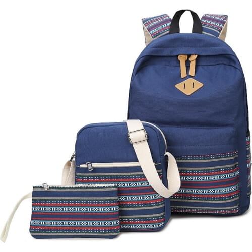 Women Backpack For Teenage Girls School Bags Rucksack Back Pack Canvas Cute Printing Backpack Set For Children Schoolbag