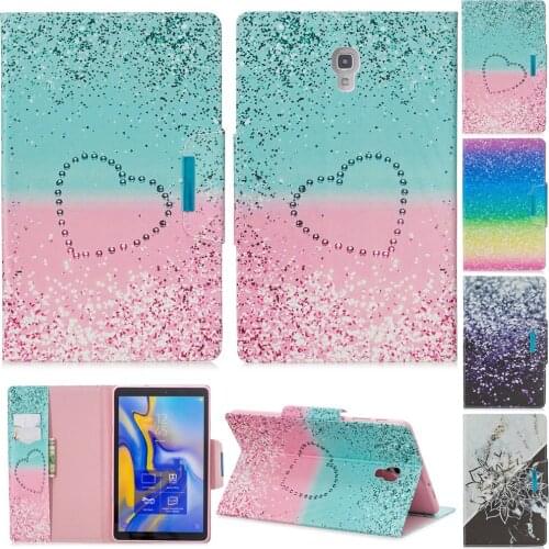 Print PU Tablet Cover For Samsung galaxy Tab A 10.5 inch SM-T590 T595 T597 2018 Auto Sleep Wake Smart Cover With Card Solt