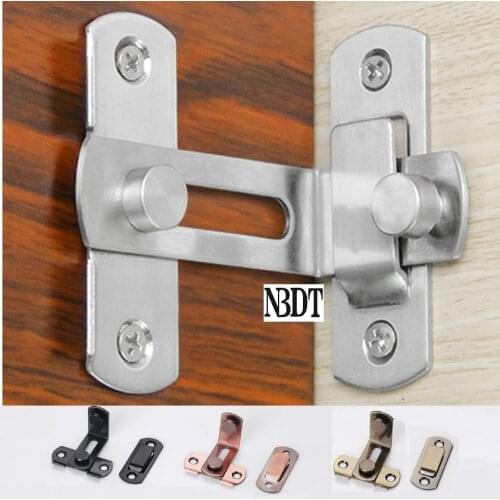 90 Degree Corner Stainless Steel Furniture Barn Sliding Door Hasp Latch With Screws