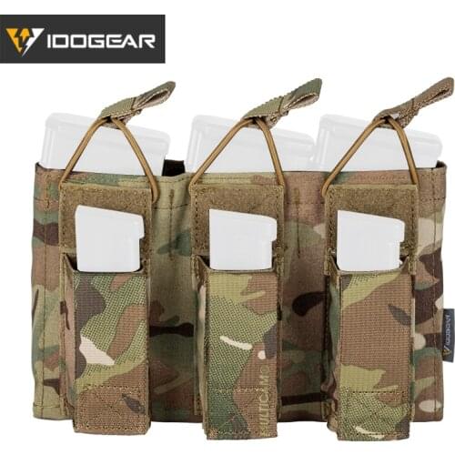 Outdoor Tactical Triple Pack 5.56/9MM Top Open Triple Parallel Denier Pocket Field Vest with Pack