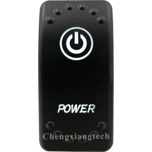 Car Boat SUV UTV RV Truck-White Led -5 Pins-On Off-Laser Etched-Power-Rocker Switch-12v 24v-Overload Protection-IP66
