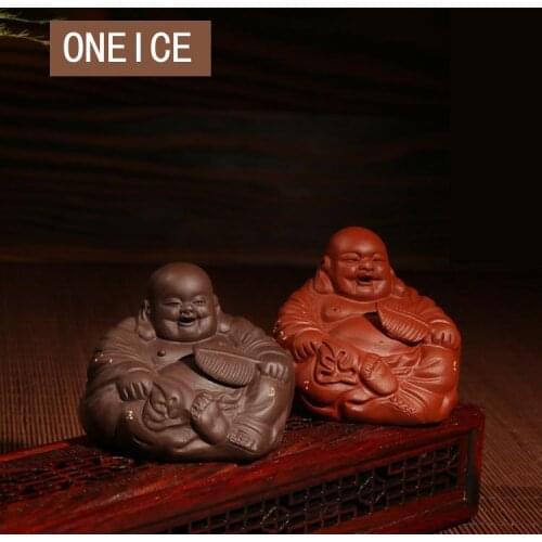 Yixing Tea Play Tea Pet Play Small Fan Buddha Decoration Clay Teapet Aceessories