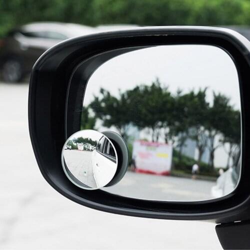 2xCar Rearview Mirror 360 Wide Angle Dead Zone Round Convex Mirror Car Vehicle Side Blind Spot Mirror Rimless Adjustable