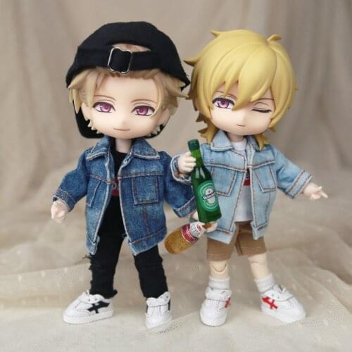 1PCS Obitsu11 OB11 GSC 1/12BJD doll clothes denim jacket coat Shirts Tops 2colors Mini doll clothes suit accessories