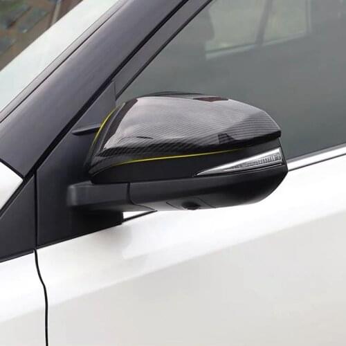 2pcs/set ABS Carbon Fiber Style Side Door Wing Rearview Mirror Cover Trim For Toyota RAV4 2016 2017 2018