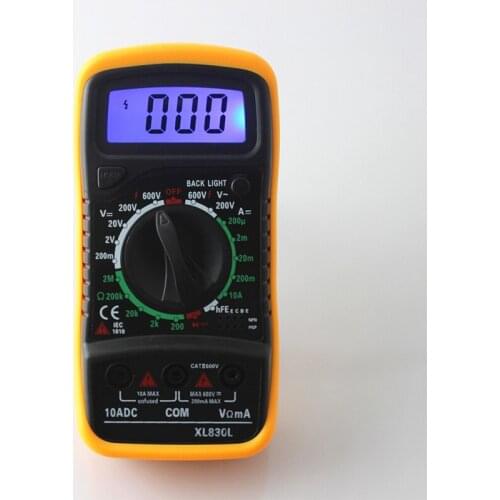 AC/DC Ammeter Voltmeter Handheld Digital Multimeter Portable Ohm Voltage Tester Meter Multimetro LCD Backlight