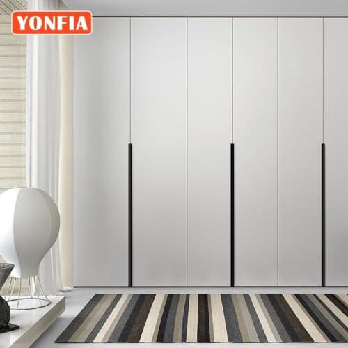 YONFIA 3699S Aluminium Profile Concealed Wardrobe Cabinet Drawer Pulls Handle Long Concealed Cupboard Closet Pull Door Handle