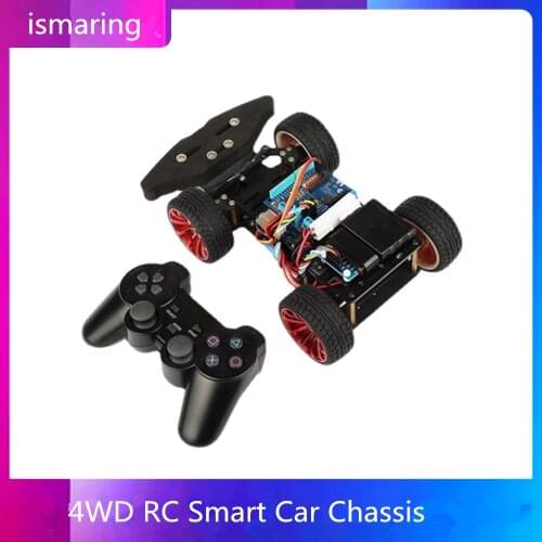 4WD RC Smart Car Chassis For Arduino Platform With control Metal Gear Servo Bearing Kit Steering Gear Control DIY