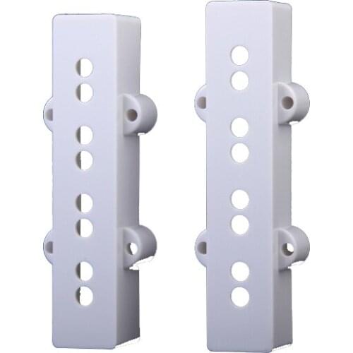 White Neck Bridge Pickup Cover Set for Electric 4-String Bass Guitar Open Style