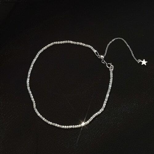 S925 Sterling Silver Anklets for Women Crystal Heart Ankle Bracelet 2021 Jewlery Organiser Tobilleras De Plata De Ley 925 Mujer
