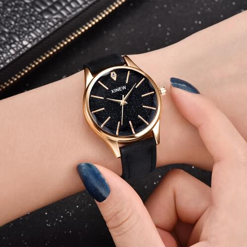 1pc / lot Watches Women Fashion Leather Quartz Wristwatches Ladies Simple Unique Designer Watch Montres de Marque de Luxe 2018