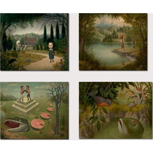 Mark Ryden Christian Children 1 Panel Abstract Wall Art Oil Painting Poster Canvas Painting Print for Living Room Home Decor