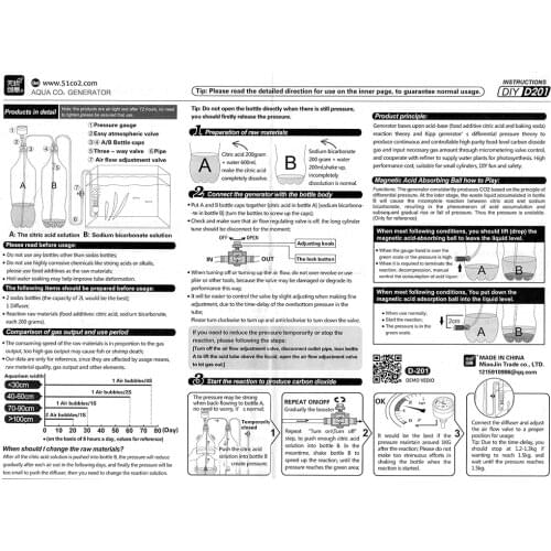 DIY Growler Dispenser CO2 Generator for Aquarium Fish Tank Plants Easy operations