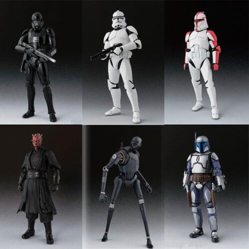 15CM SHF FIGMA Star Wars Series Darth Moore White Soldier Black Soldier K-2SO Bounty Hunter Action Figure Movable Modle Toys