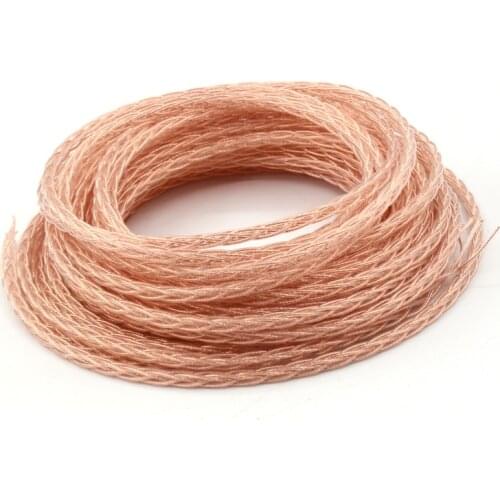 HC8TC 8 Twist cable raided Flat type OCC copper headphone cable, upgrade Audio DIY wire