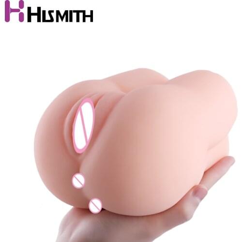 HISMITH Silicone Artificial Vagina Pocket Pussy Round Ass Love Doll Lifelike Vagina Anus Adult Masturbator Toys Sex Toys For Men