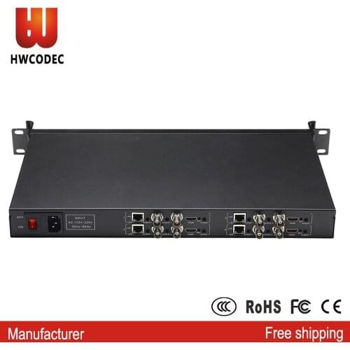 HWCODEC H3412B 4 Channels HDMI & 8 Channels CVBS Video Encoder H.264 IPTV Encoder Support P2P SRT RTMPS RTSP RTMP RTP and OEM