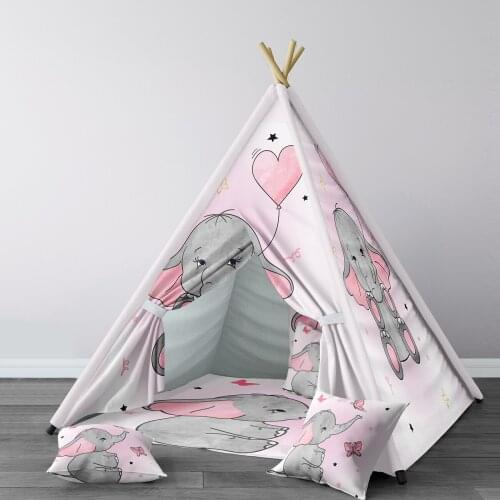 Play Tent for Kids Wigwam Portable Indoor Playground Tents Children Bedrooms Lovely Elephant Model 061