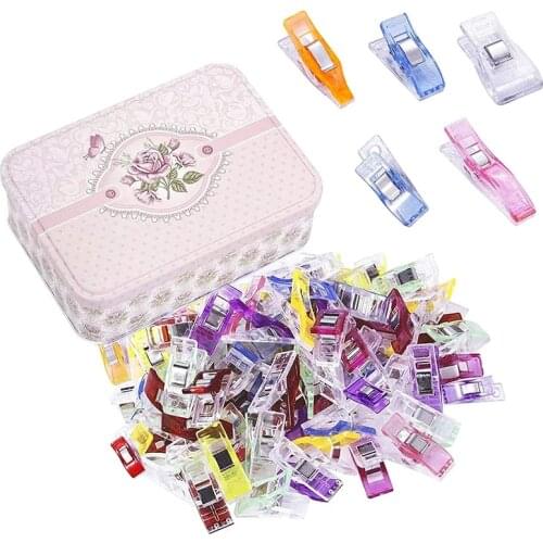Imzay 150Pcs Sewing Clips Plastic Clips Quilting Clips Sewing Fabric Clips Patchwork Craft Clips Clothing Clip Multipurpose Clip