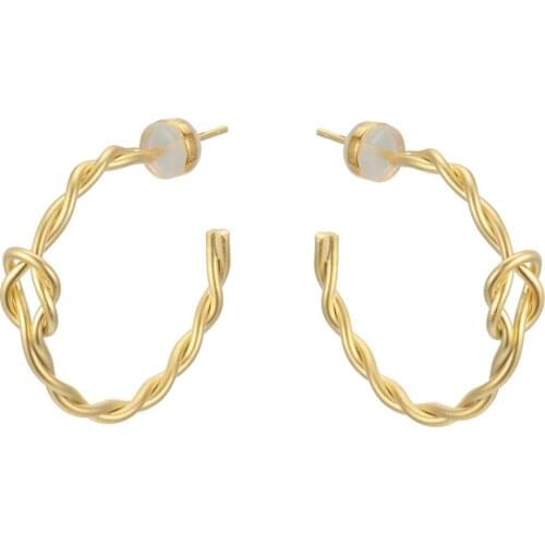 KIVN Earings Fashion Jewelry Female Gold Geometric Hoop Earrings Wedding Bridal Earrings for Women Accessories Party Gifts