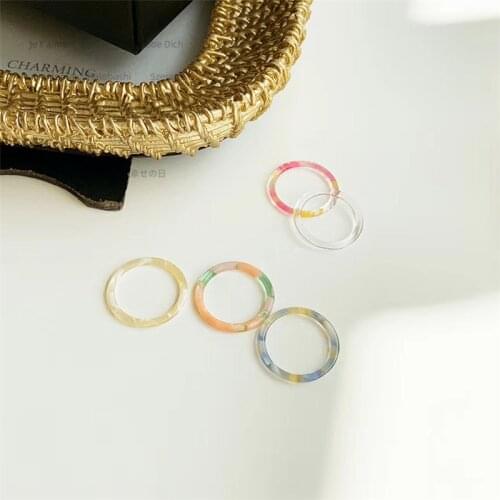 1PC Korea Fashion Transparent Acrylic Twisted Rings for Women Summer Colorful Resin Ring Party Jewelry Gifts