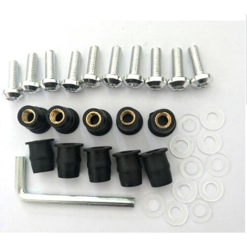5mm motorcycle Windshield Windscreen Fastener Spike Bolts kit Screw Nuts for BMW R1200RT SE R1200S R1200ST S1000R S1000R S1000RR