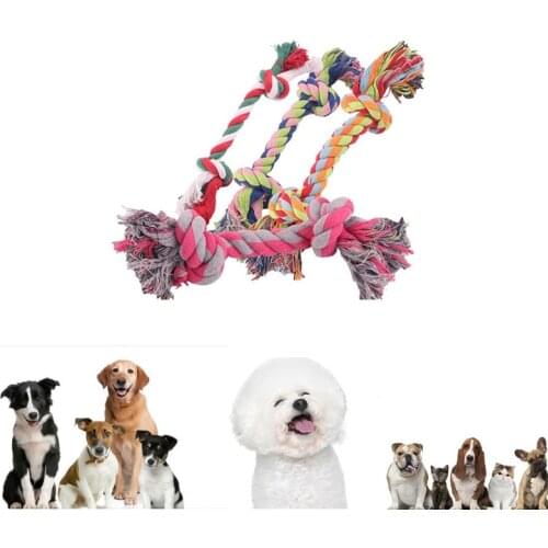 Pet Dog Cat Manual Weave Cotton Rope Knot Toy Teeth Cleaning Supplies Molar Toy Chew Bite Rope Knot For Small Medium Big Dog