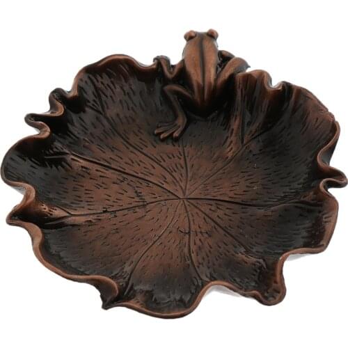 Lotus Leaf with Frog Retro Red Alloy Teacup Coaster Coffee Cup Mat for Kung Fu Tea Fittings