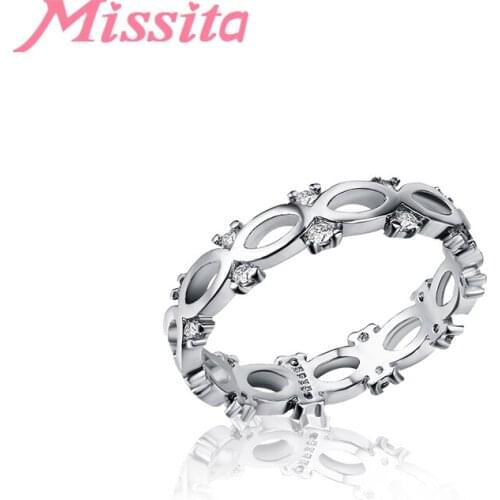 MISSITA 100% 2019 New Fashion Classic Bowknot Infinity Rings For Women Wedding Brand Fashion Jewelry Gift anillos mujer