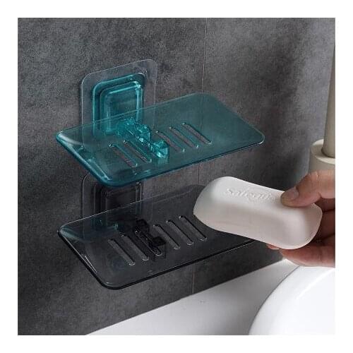 Soap Dishes Drain Sponge Holder Bathroom Organizer Wall Mounted Storage Rack Soap Box Kitchen Hanging Shelf Soap Tray Container
