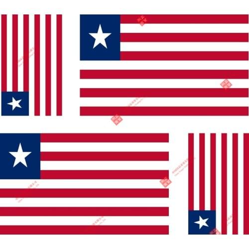 Set of Creative 4x Sticker Vinyl Car Bumper Decal Outdoor Car Moto World Flag Liberia Racing Helme Tlaptop Stickers