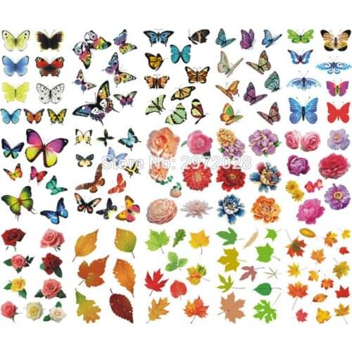 Newest Design Butterfly Leaf Flower Car Creative Auto Decal Set Cartoon Car Sticker Car Bumper Body Decal Creative Pattern Vinyl