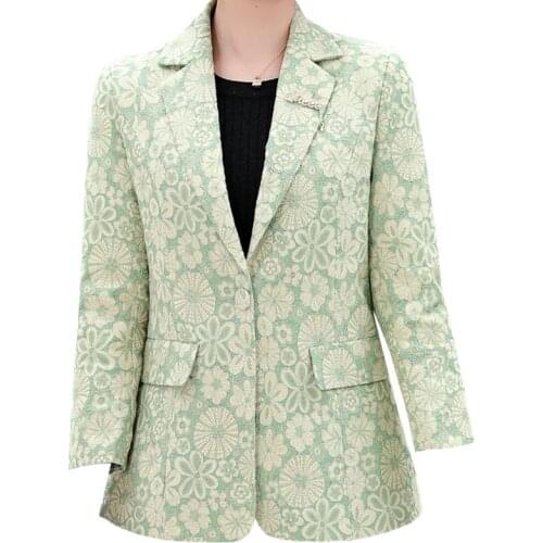 2021 New Spring Womens Coat Mother Short Small Suit Women Fashion Office Thin Jacket Long-Sleeved Oversize Lady Blazer Vintage