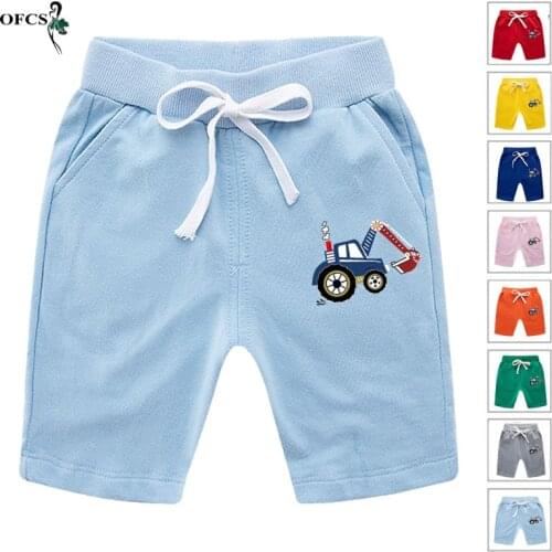 Retail Kids Boys Clothes Summer Cotton Colorful Cartoon Sports Casual Beach Shorts For Active 2-12 Years Childrens Shorts Pants
