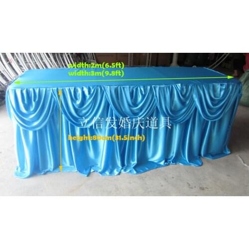 The Mediterranean wedding Med Blue Wedding Table Cover Wedding table decorations deluxe marriage Table Skirt With drape