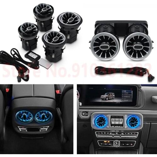 8/64Color Ambient light LED Vents For Mercedes Benz G-Class AMG W463 W464 G63 G550 G500 Turbine Air Vent Outlet Nozzle Refit