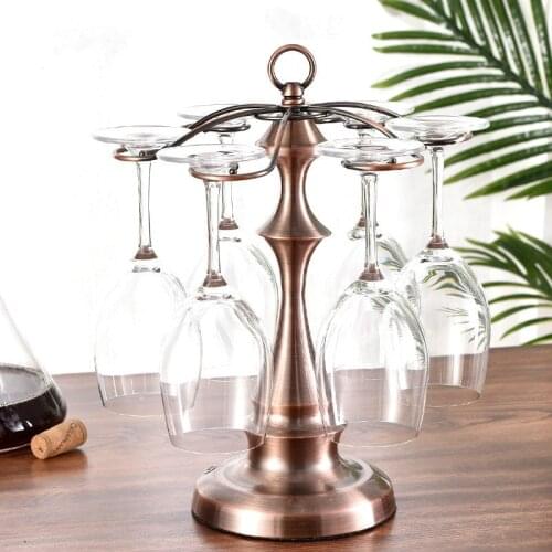 Vintage Metal Creative Red Wine Cup Holder Pagoda-Shaped Goblet Holder Bar Family Wine Rack Storage Tool
