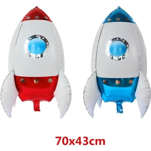 10/30/50pcs 4D 70*43cm Rocket Foil Balloons Galaxy Theme Party Boy Kids Birthday Party Decor Favors Kids Toy Helium Globals