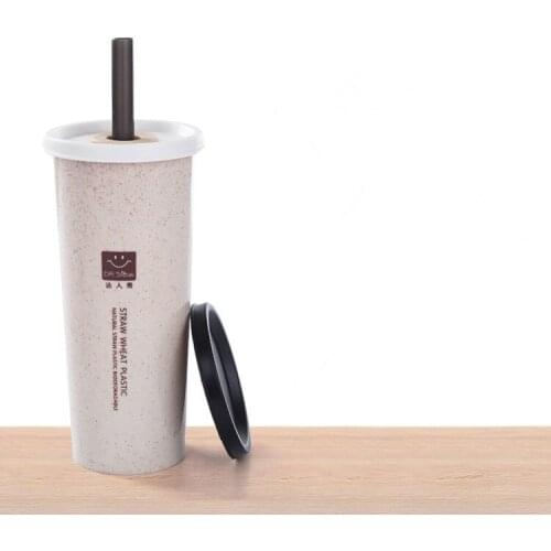 1PC 470ml Hot Sale Water Bottle Office Coffee Bottle Wheat Straw Plastic LeakProof Healthy Drink Bottle for Outdoor NX 002