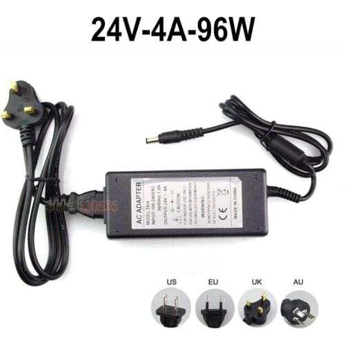 1PC AC 110V 220V To DC 24V 4A Power supply charger converter adapter for led strip, CCTV for ADSL cats