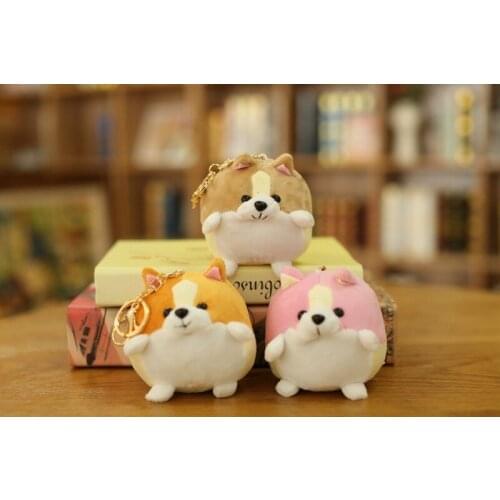 10 pcs/lot Cute Corgi Plush Toy keyring keychain pendant Kawaii Soft Doll Stuffed Plush Toy gift